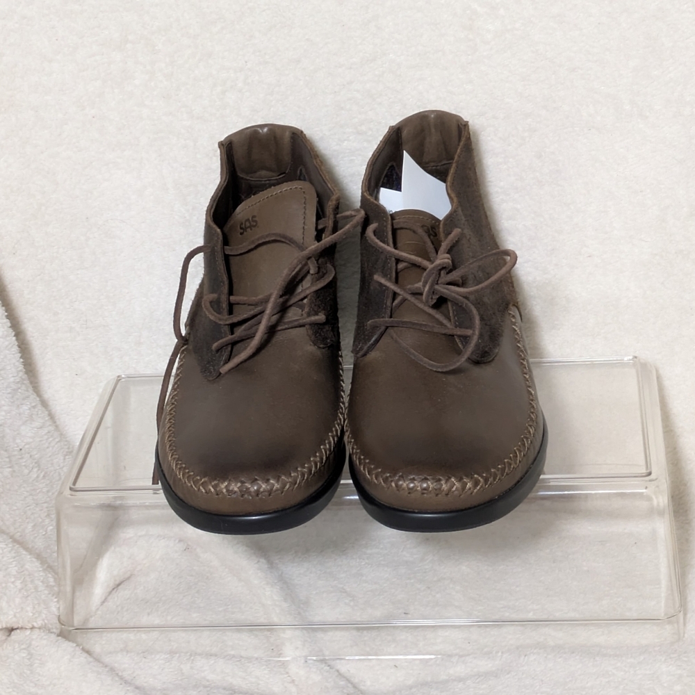 Like New!‎ SAS KICH Lace-up Ankle Boot Mahogany/Brown Leather, Comfy, Sz 8 WW - Picture 7 of 8